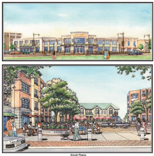 River Grove village center redevelopment illustration